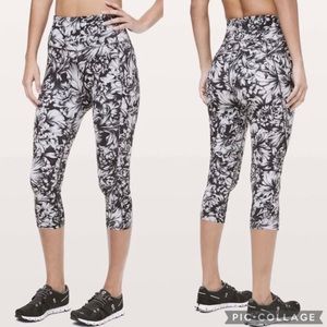Lululemon Fast and Free Crop II Nulux 19” Night Garden Leggings
